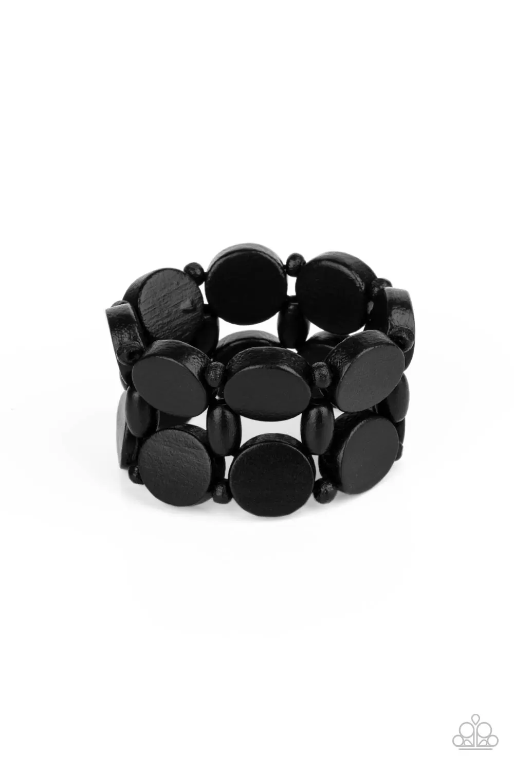 Paparazzi Beach Bravado - Black Wooden Bracelet