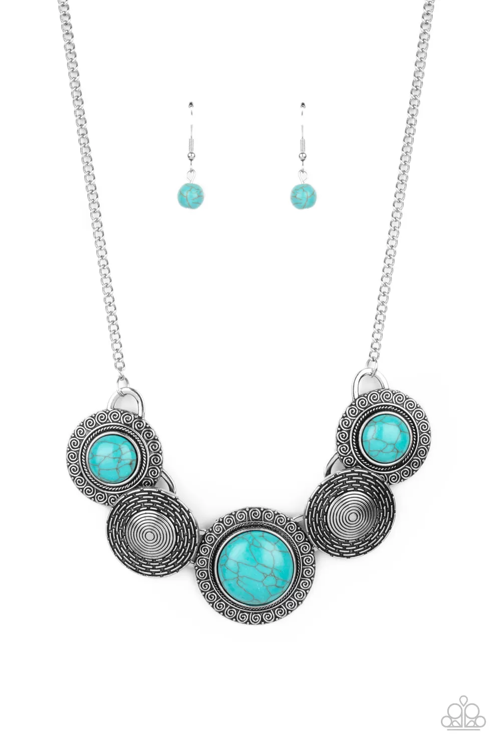 Paparazzi Canyon Cottage - Blue Turquoise Necklace