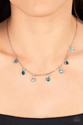 Paparazzi Carefree Charmer - Blue Dainty Necklace