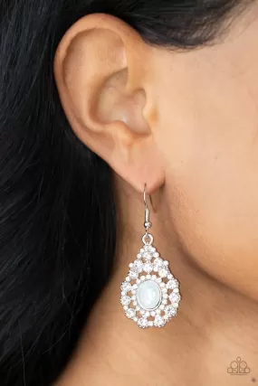 Paparazzi Celestial Charmer - White Opalescent Earrings