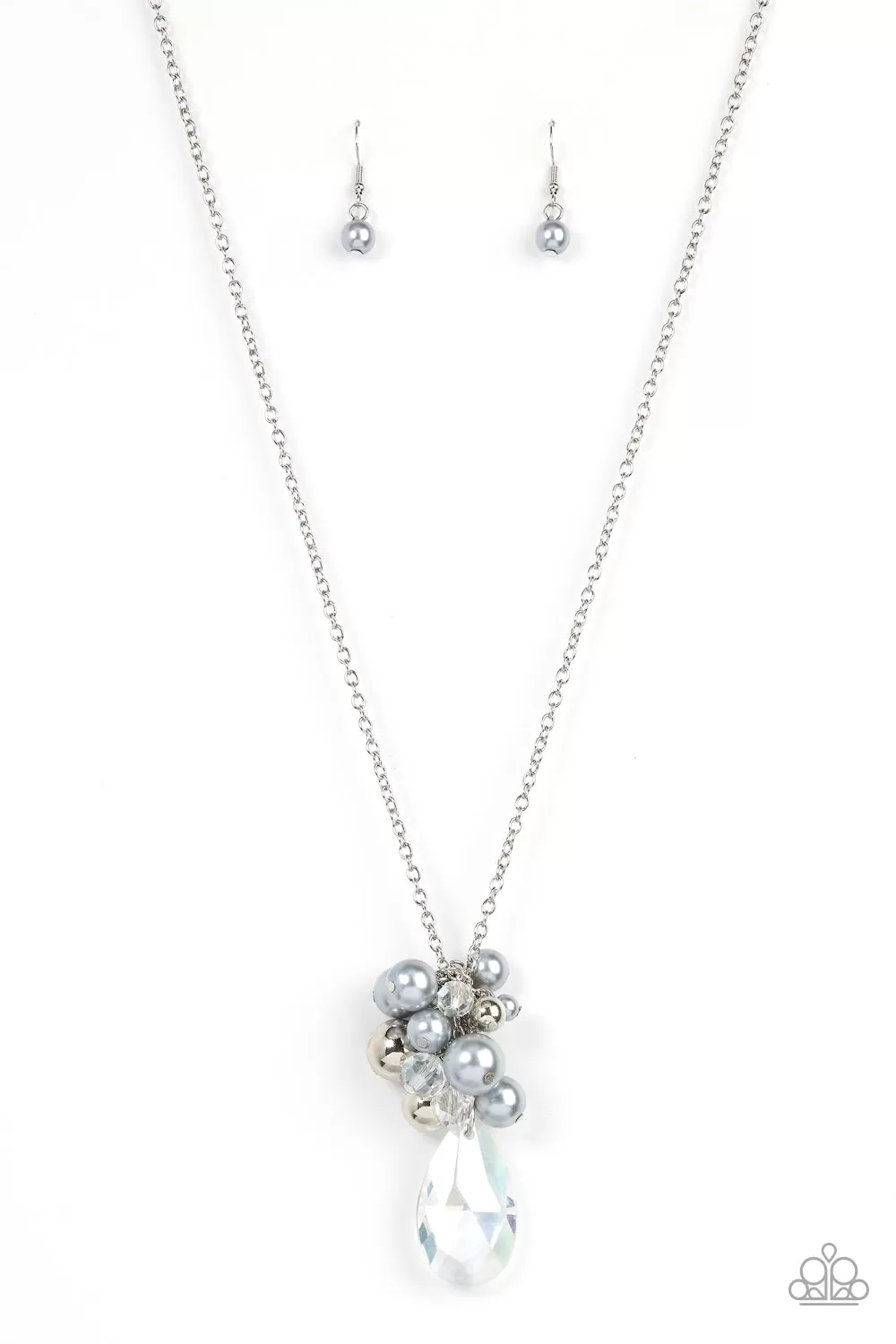 Paparazzi Drip Drop Dazzle - Silver Necklace