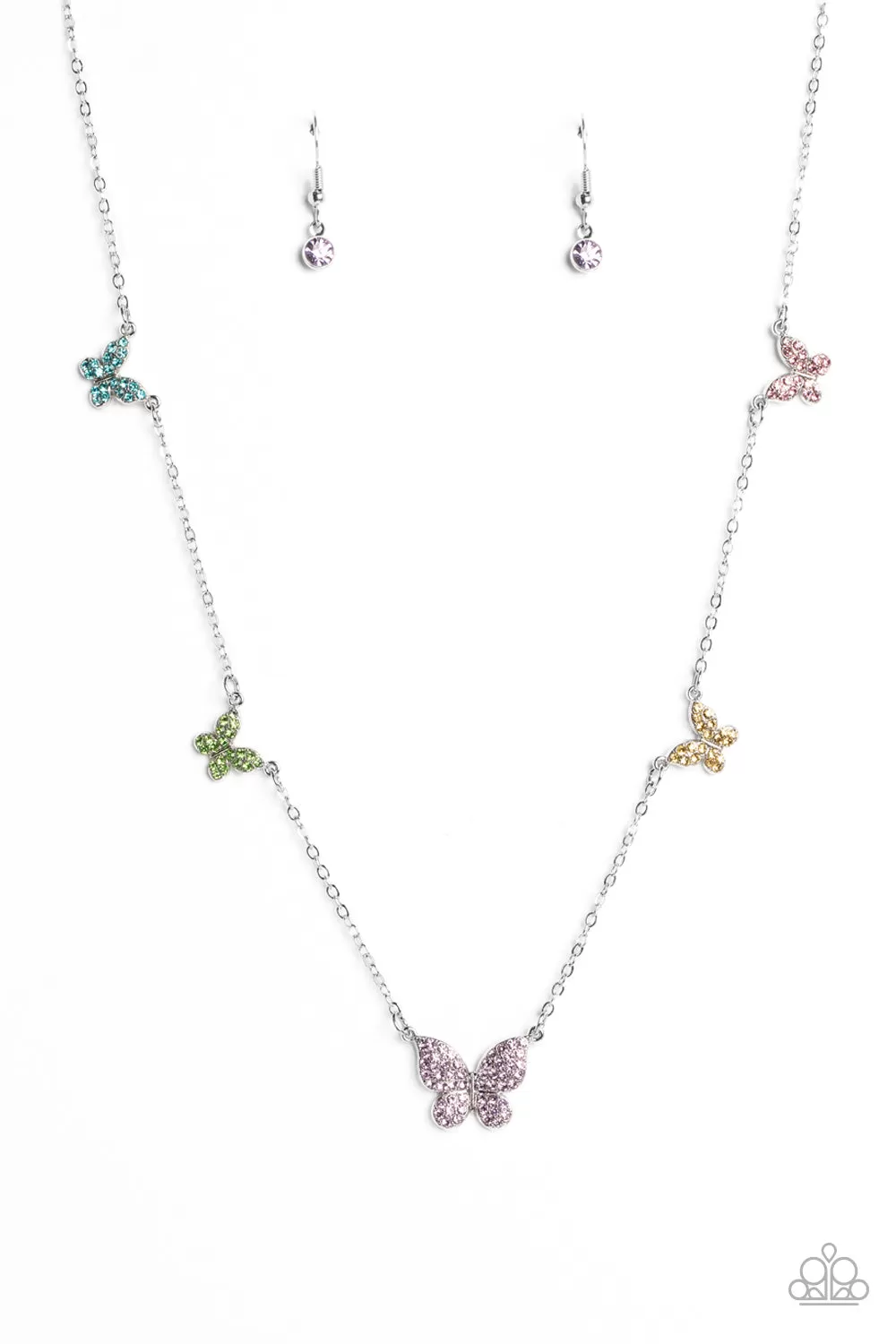 Paparazzi FAIRY Special - Multi Butterfly Dainty Necklace