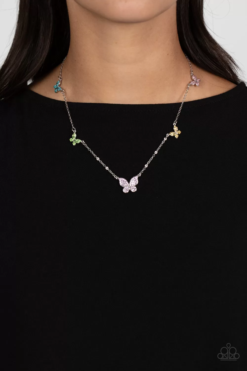 Paparazzi FAIRY Special - Multi Butterfly Dainty Necklace