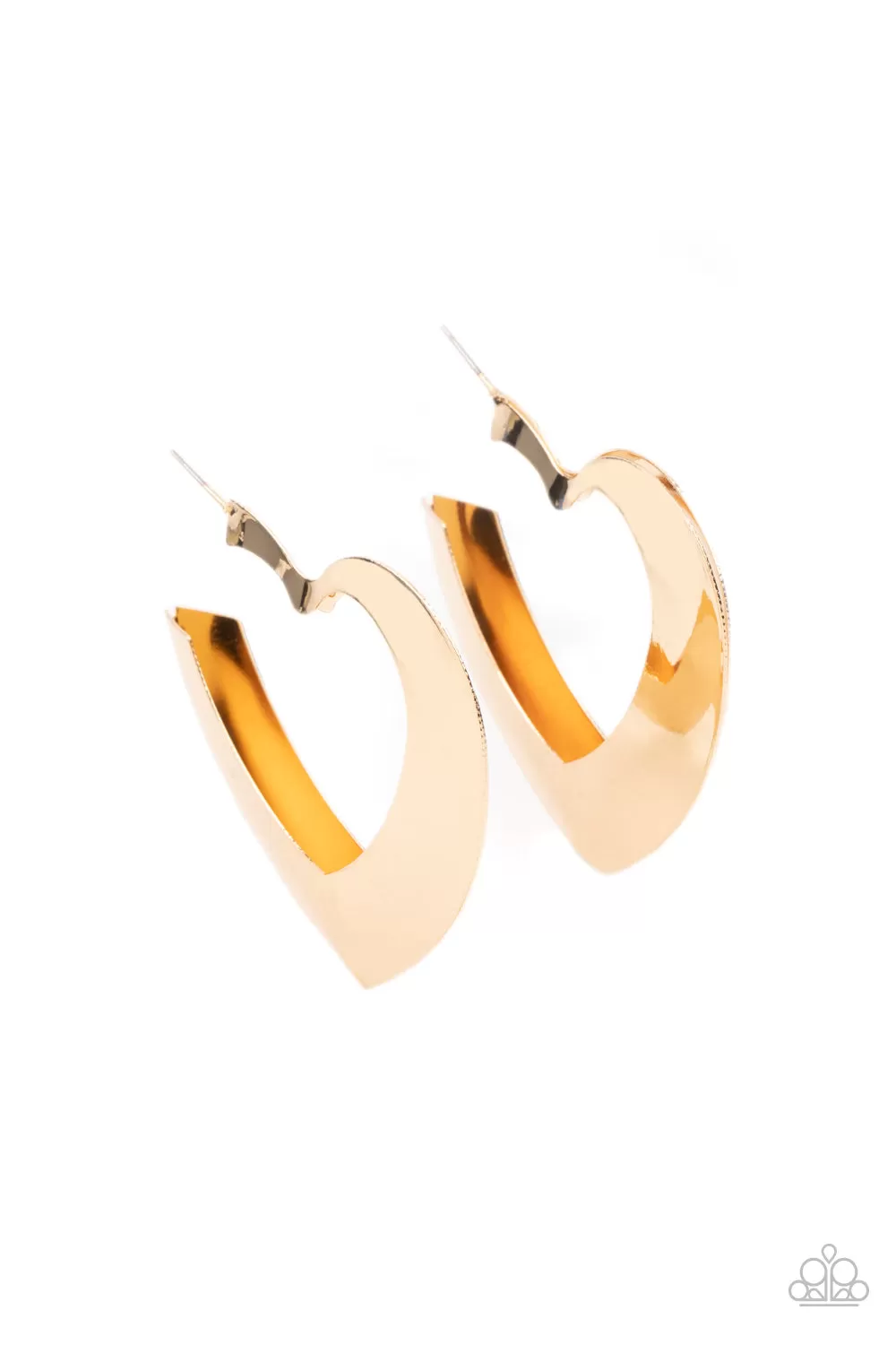 Paparazzi Heart-Racing Radiance - Gold Hoop Earrings