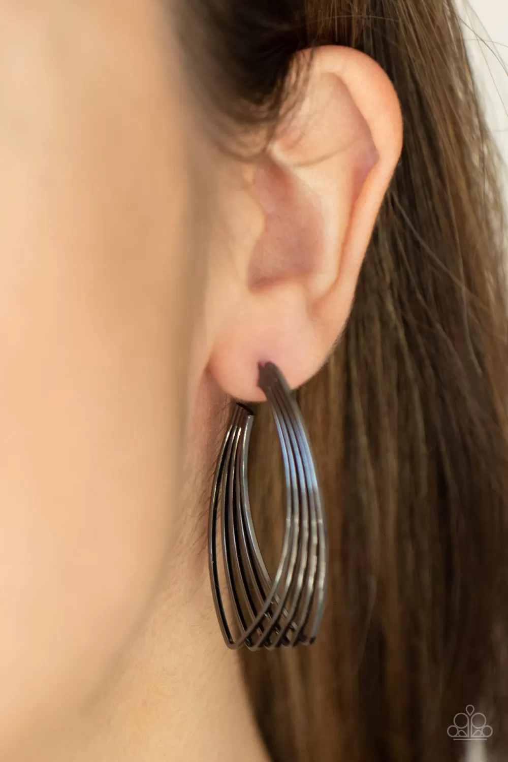 Paparazzi Industrial Illusion - Black Earrings