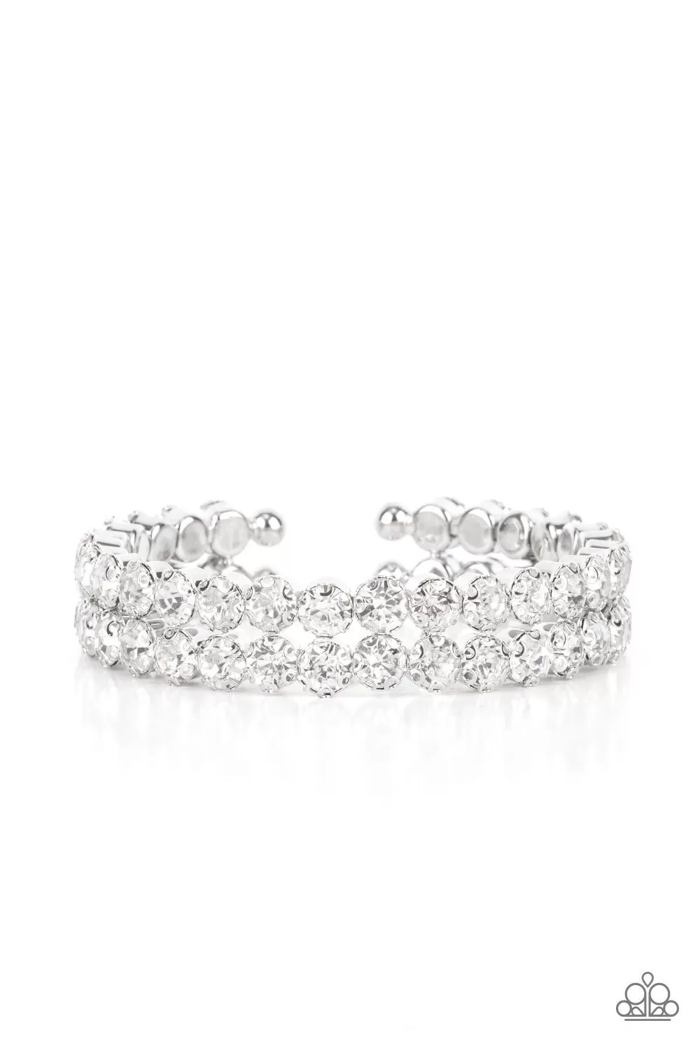 Paparazzi Megawatt Majesty - White Rhinestones Bracelet