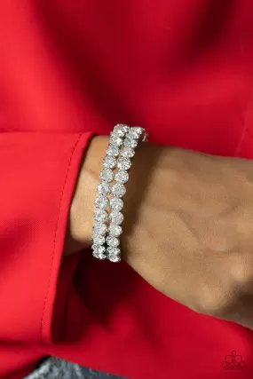 Paparazzi Megawatt Majesty - White Rhinestones Bracelet