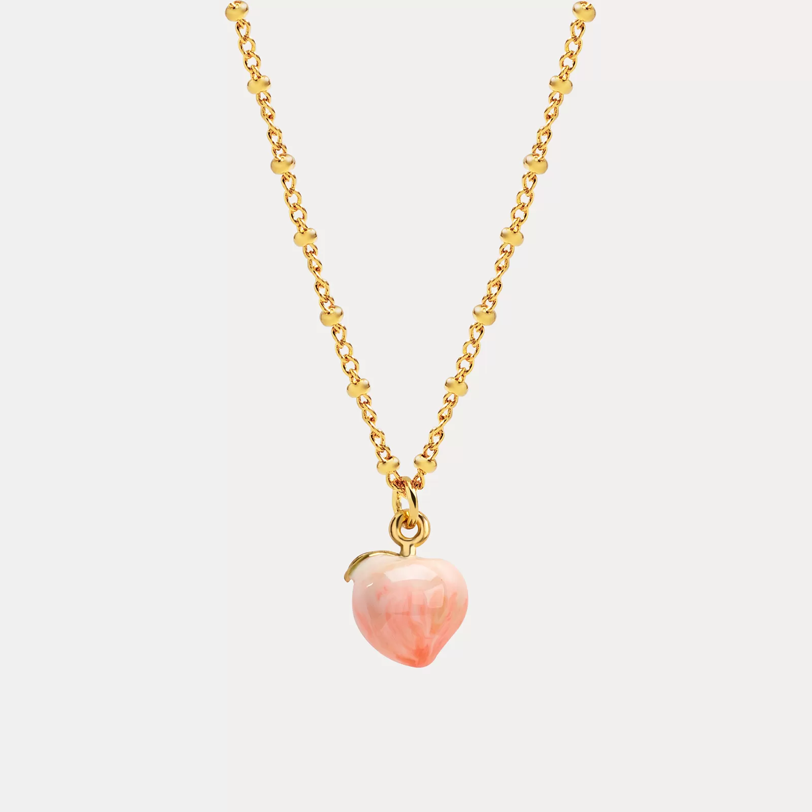 Peach Enamel Necklace