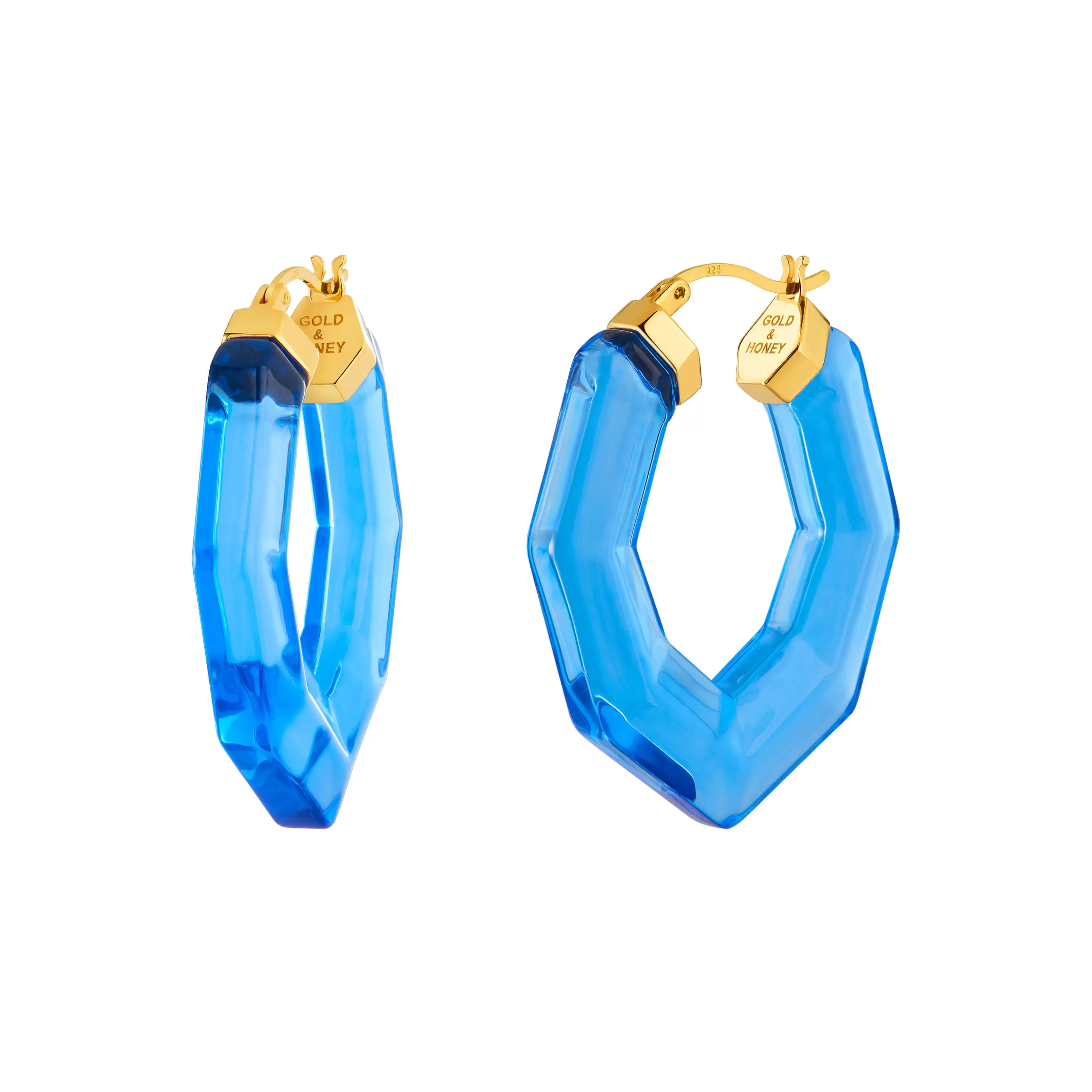 Pear Gem Lucite Hoop Earrings