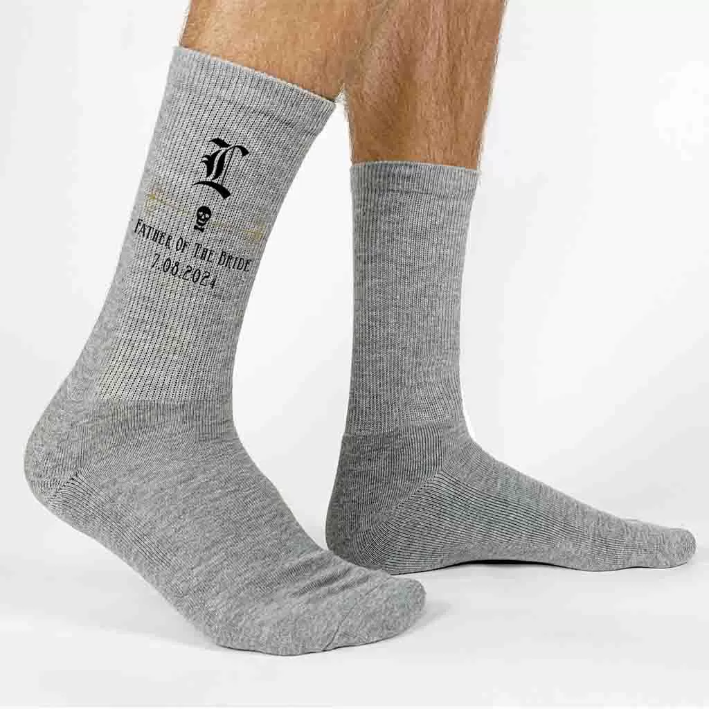 Personalized Gothic Groomsmen Socks for the Wedding Party