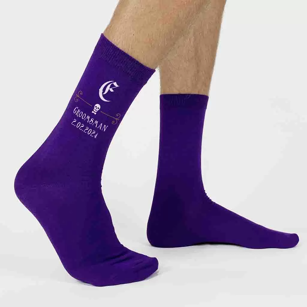 Personalized Gothic Groomsmen Socks for the Wedding Party