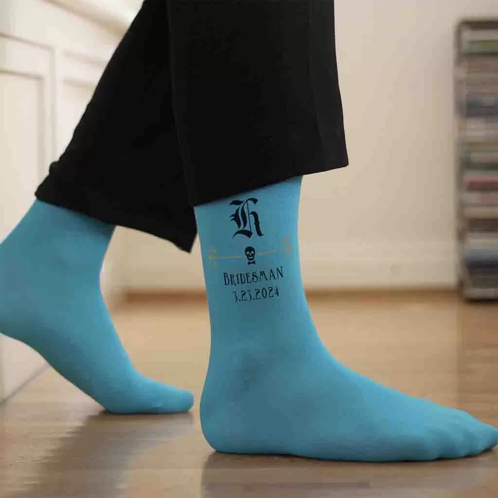 Personalized Gothic Groomsmen Socks for the Wedding Party