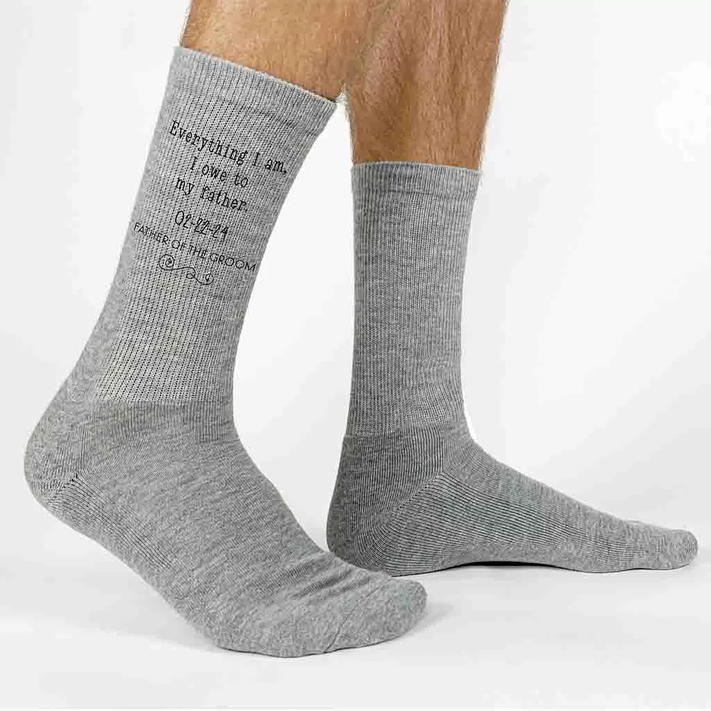 Personalized Wedding Socks with for the Father of the Groom