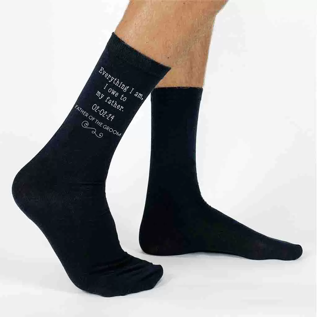 Personalized Wedding Socks with for the Father of the Groom