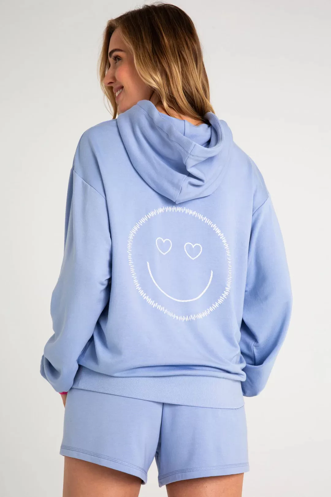 PJ Salvage Choose Happy Long Sleeve Hooded Top