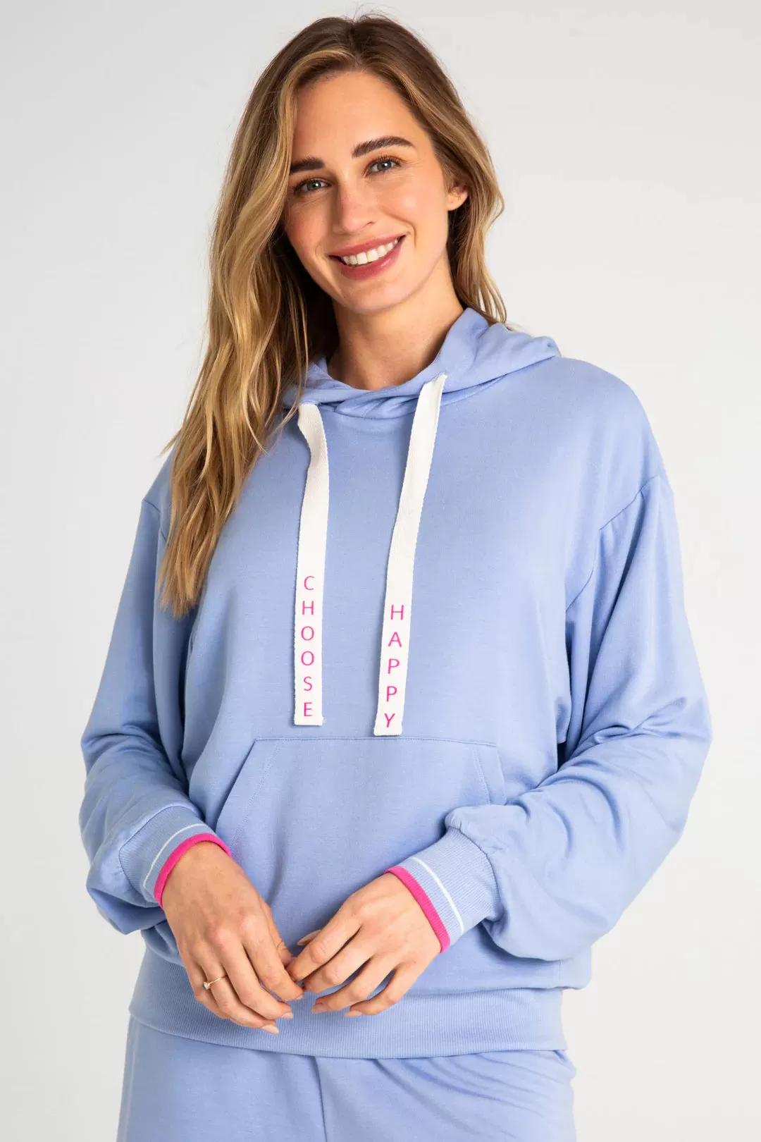 PJ Salvage Choose Happy Long Sleeve Hooded Top