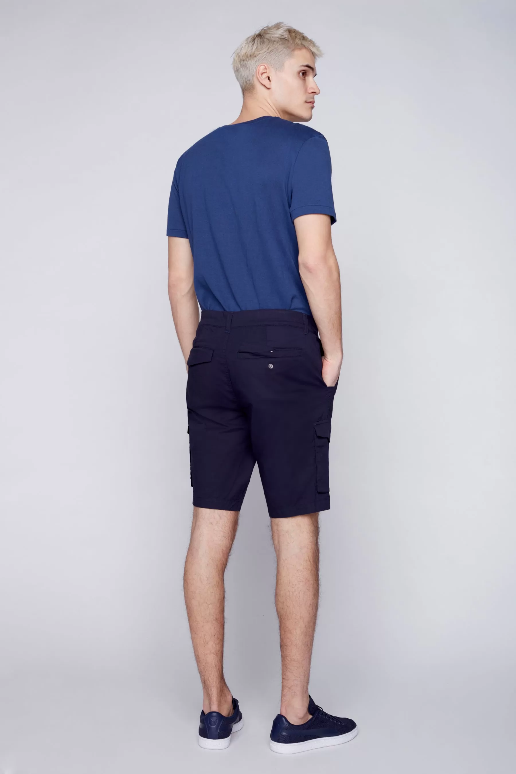 PRESLEY - Zip Front  Cargo Shorts - Navy