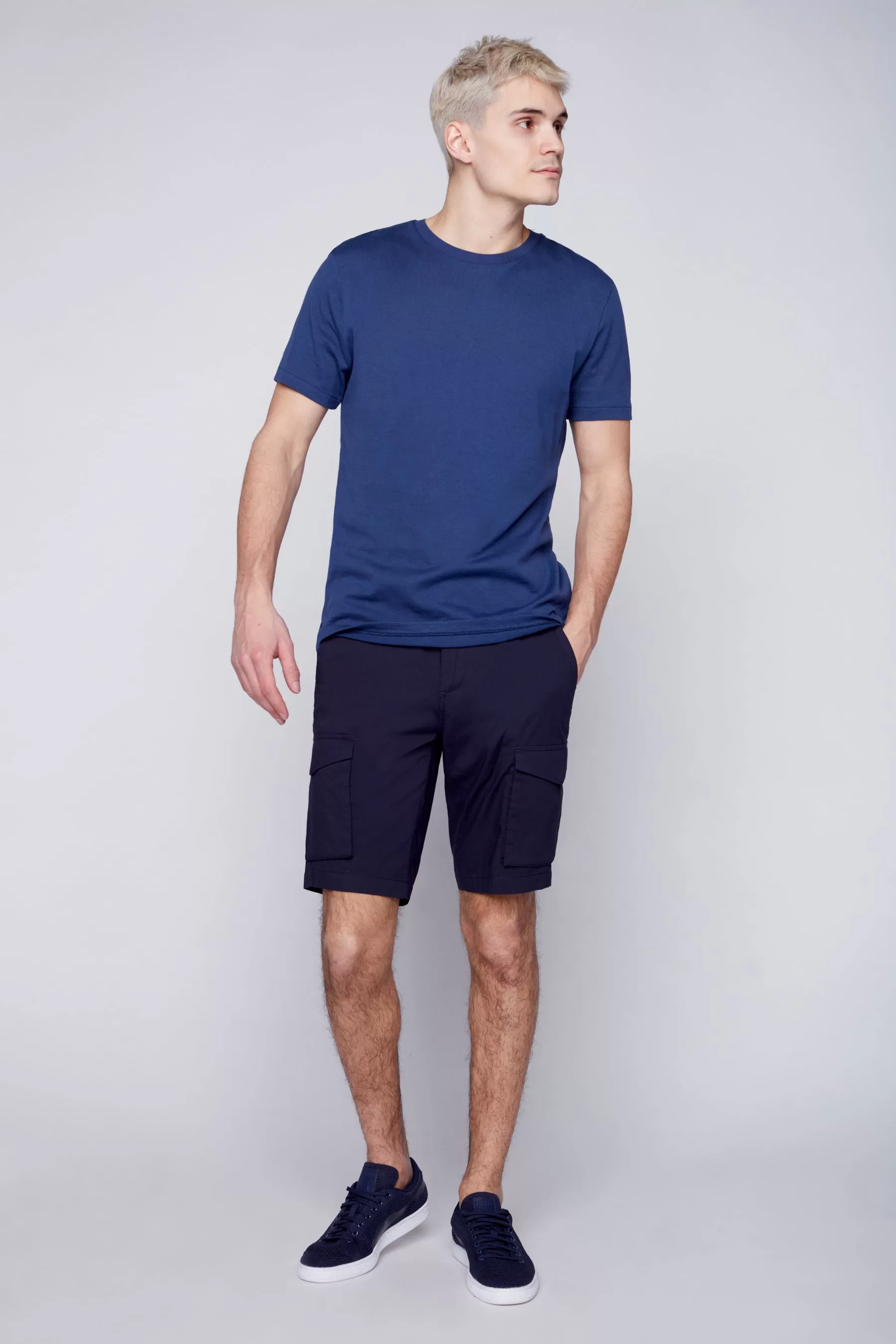 PRESLEY - Zip Front  Cargo Shorts - Navy