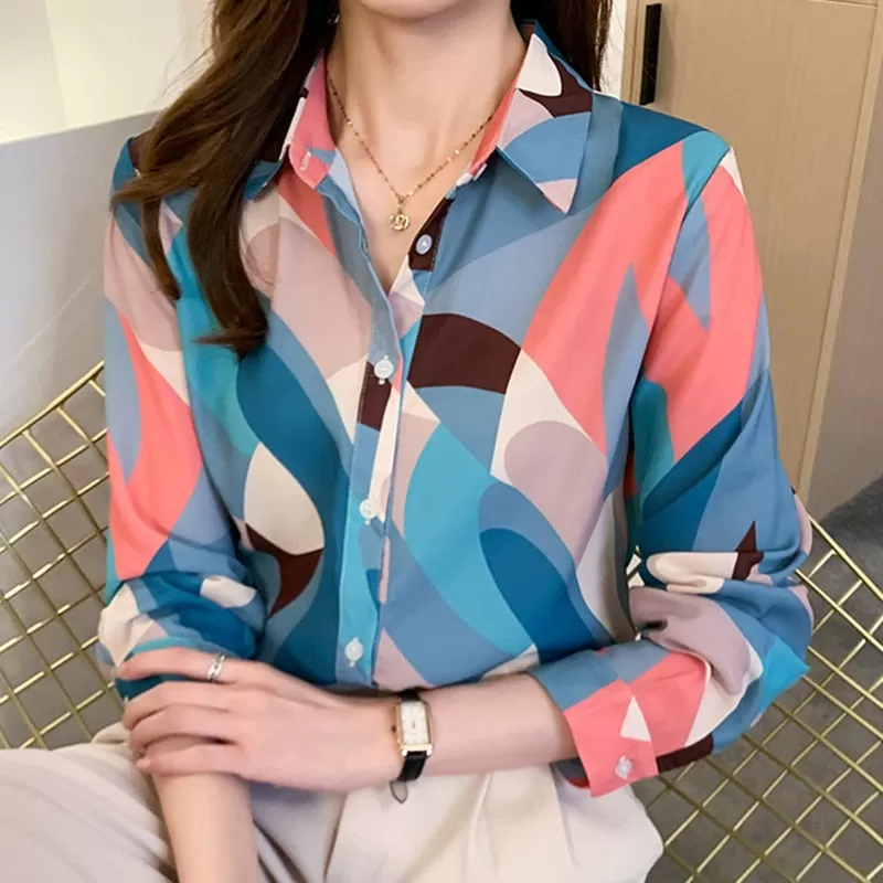 Printed Chiffon Casual Women Shirt