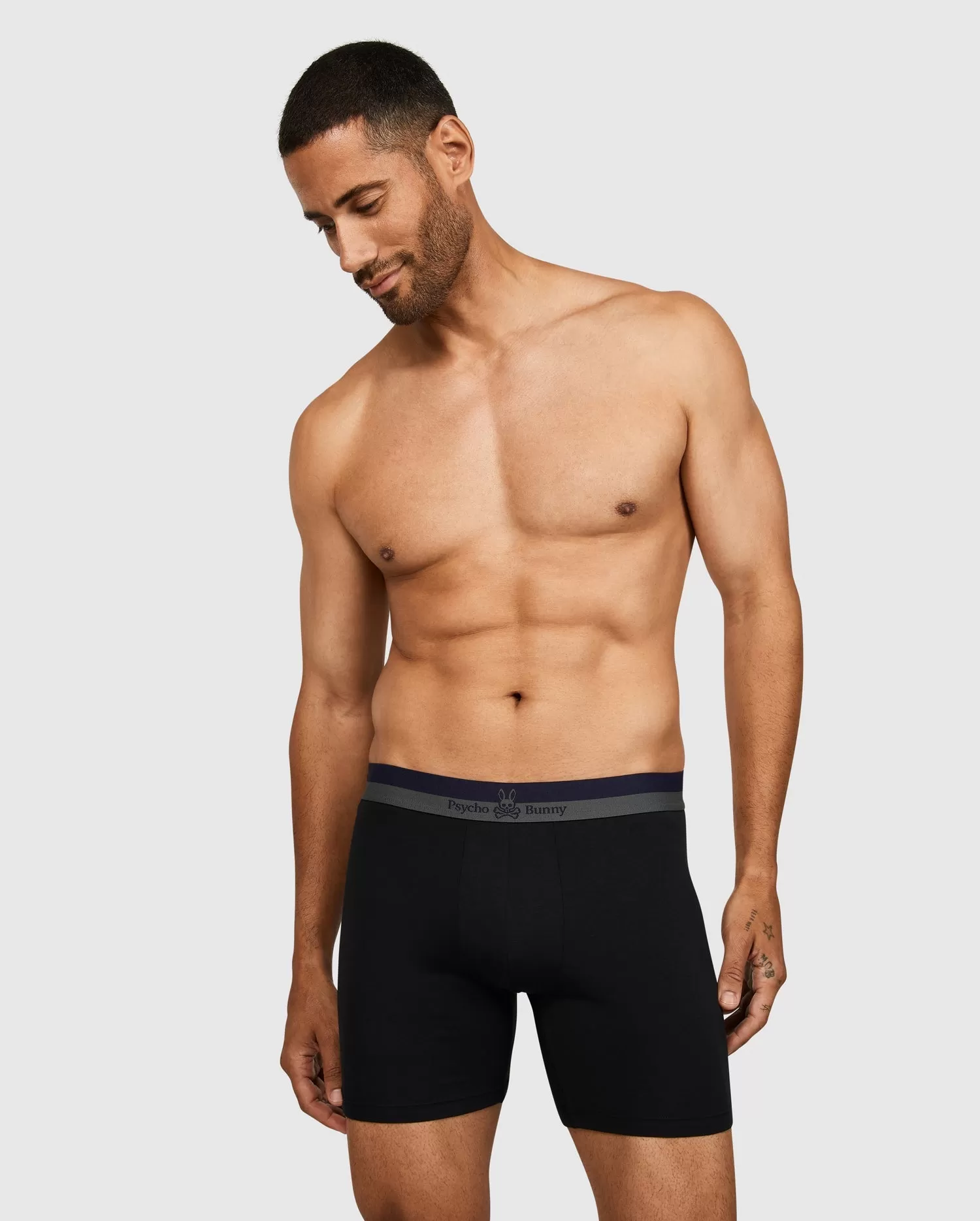 Psycho Bunny Mens 2 Pack Knit Boxer Briefs - Black