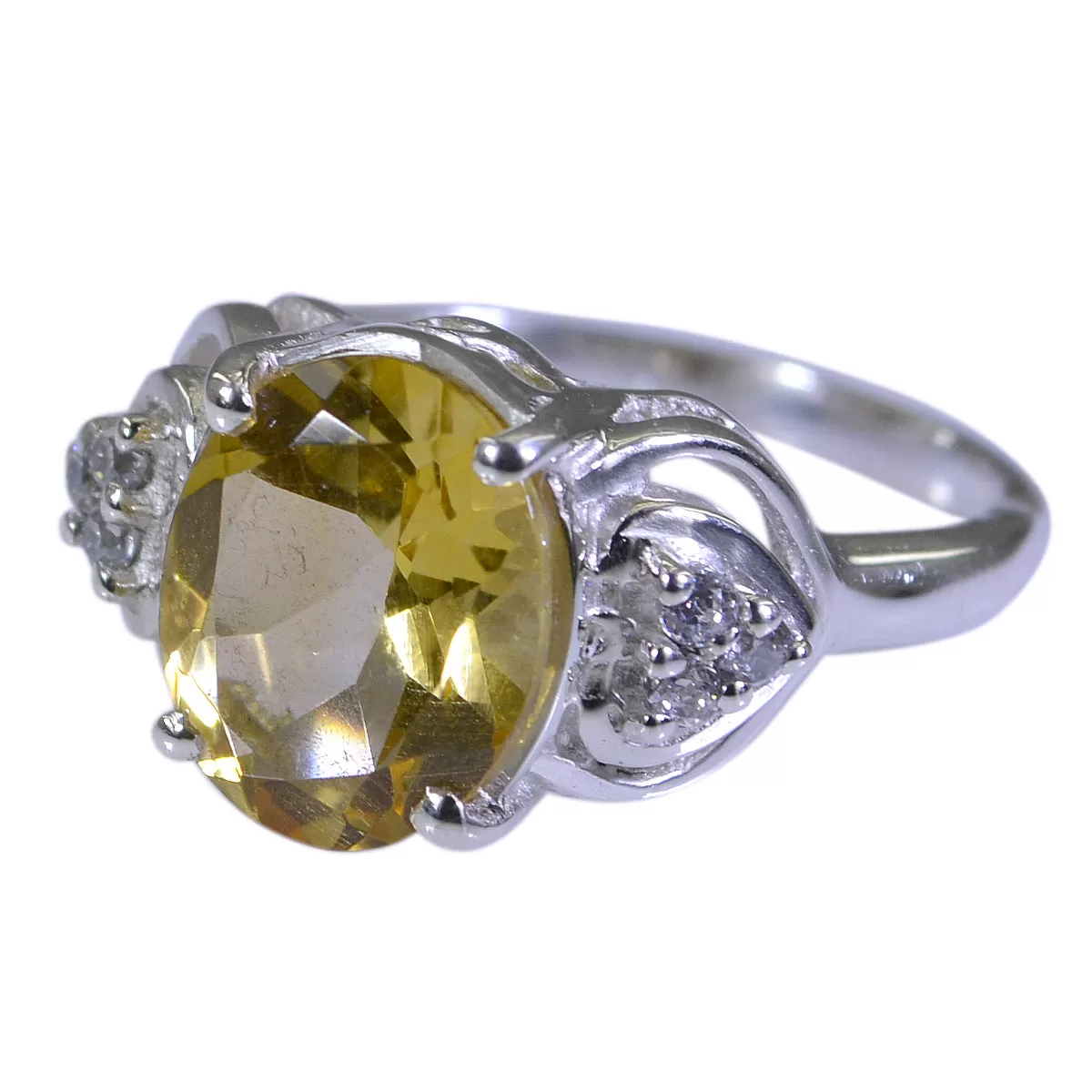 Pulchritudinous Stone Citrine Sterling Silver Ring Valentine Day Gift