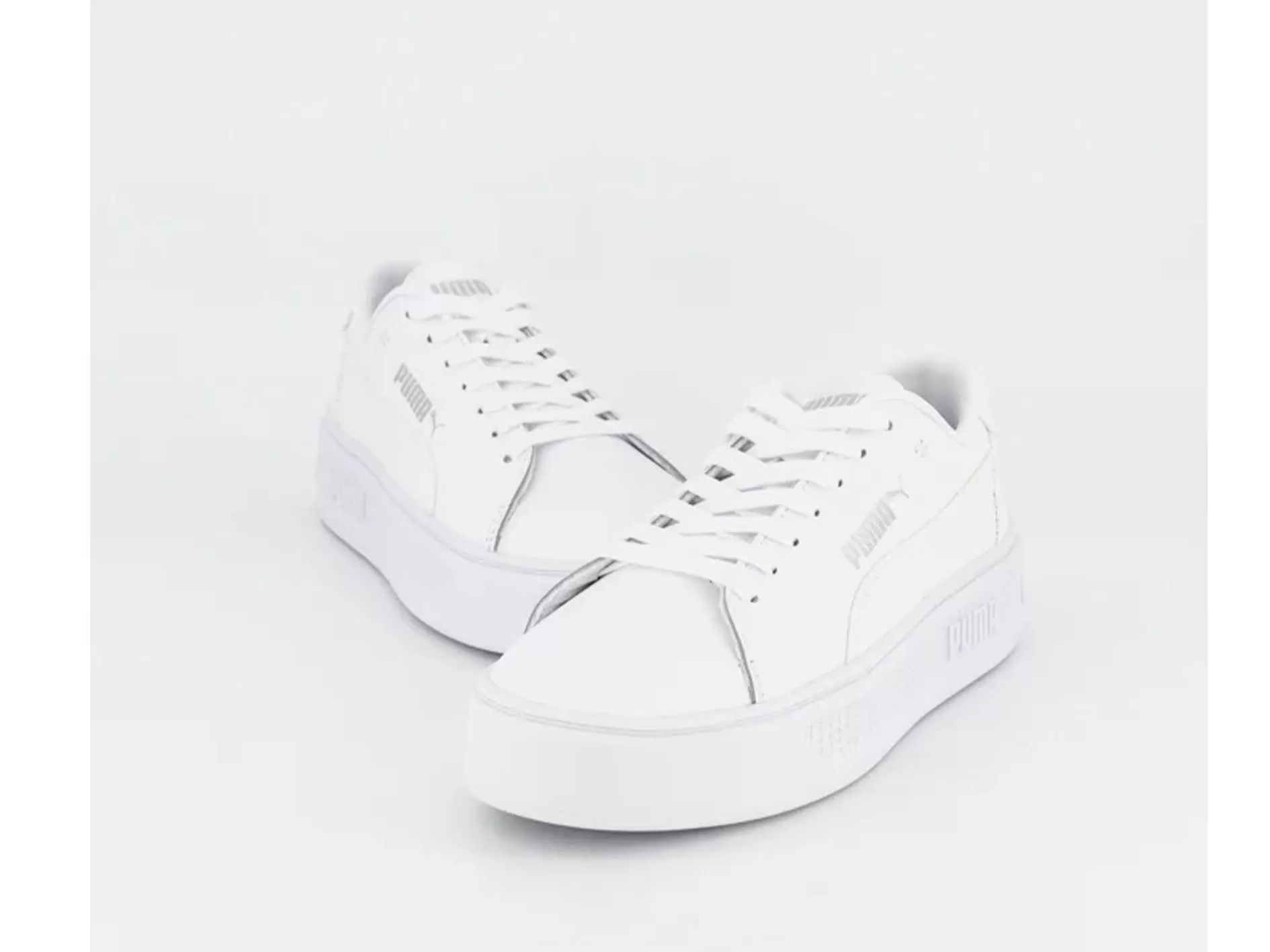 Puma Womens Smash Platform V3 Sleek White/Silver <br> 389401 01