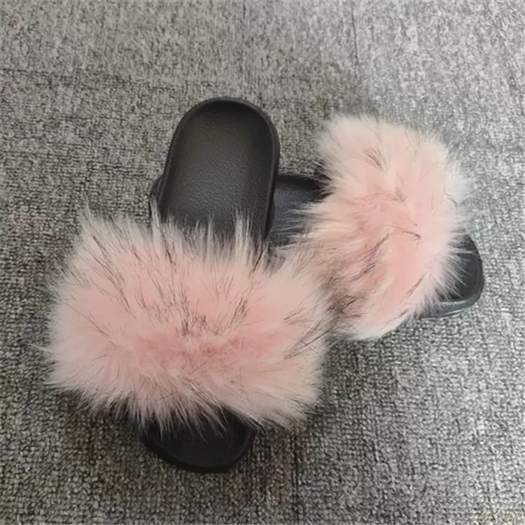 Raccoon Fur Flip Flops