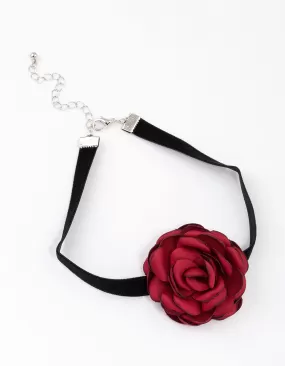 Red Mini Flower Corsage Choker