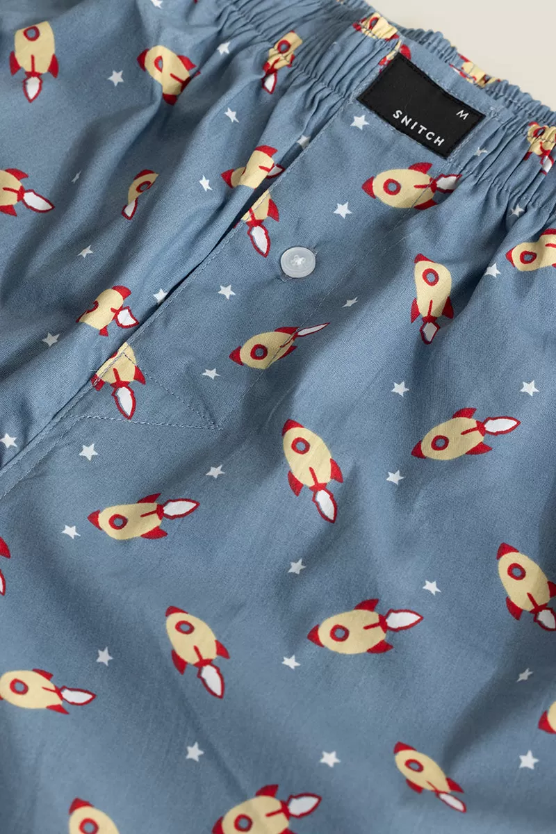 Rocket Print Grey Boxer