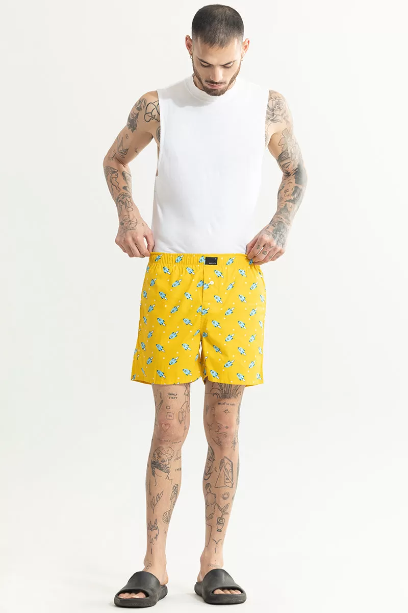 Rocket Print Yellow Boxer