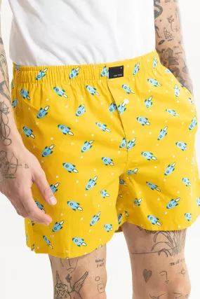 Rocket Print Yellow Boxer