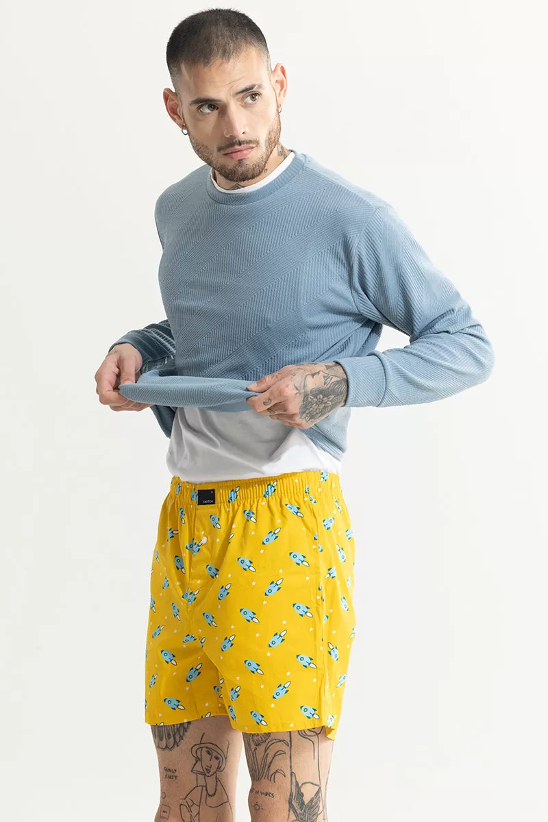 Rocket Print Yellow Boxer