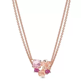 ROSE GOLD FLOWERS PENDANT NECKLACE