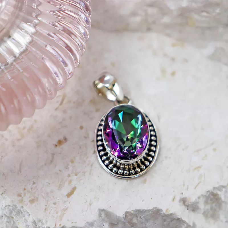 Ryal Mystic Topaz Oval Pendant