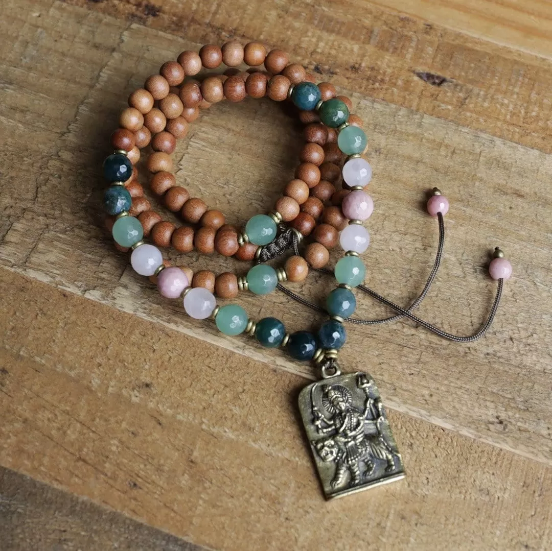 Sandalwood Heart Chakra Mala Necklace