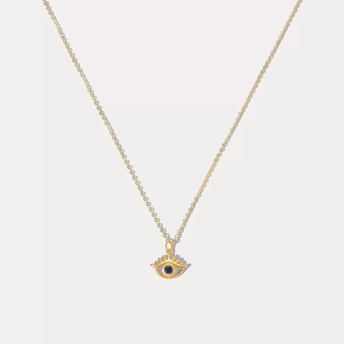 Sapphire Diamond Hollow Eye Chain Necklace