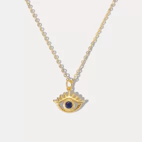 Sapphire Diamond Hollow Eye Chain Necklace