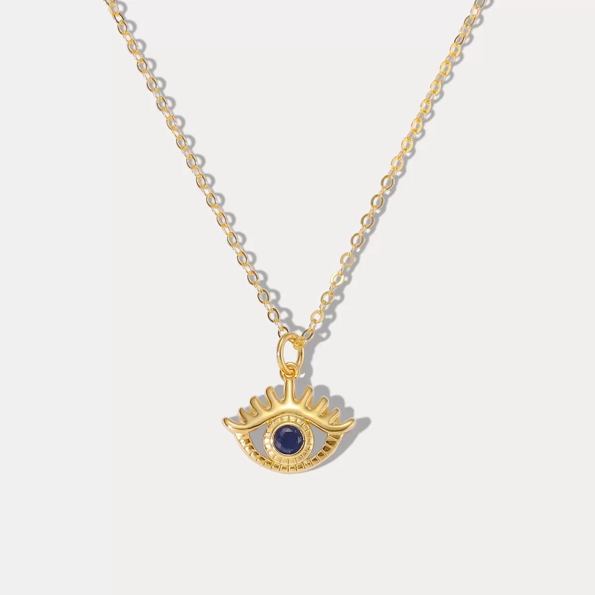 Sapphire Diamond Hollow Eye Chain Necklace