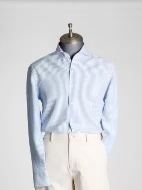 Seersucker Striped Shirt - Light Blue