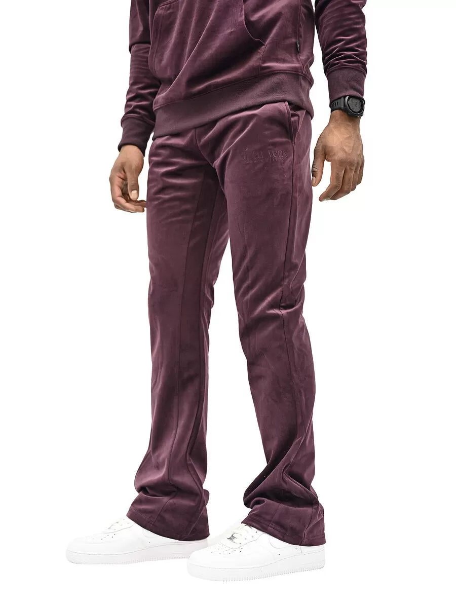 Si Tu Veux VEUX VELVET FLARE JOGGER (PURPLE)