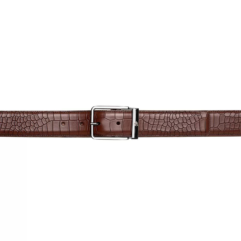 Signature Embossed-Croc Calfskin Belt