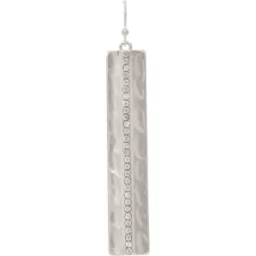 Silver Crystal Stripe Bar Earrings