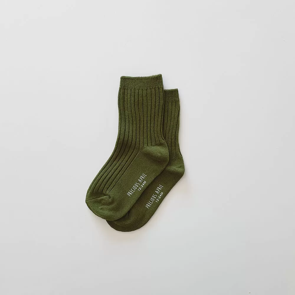 Skyler Cotton Socks - Olive