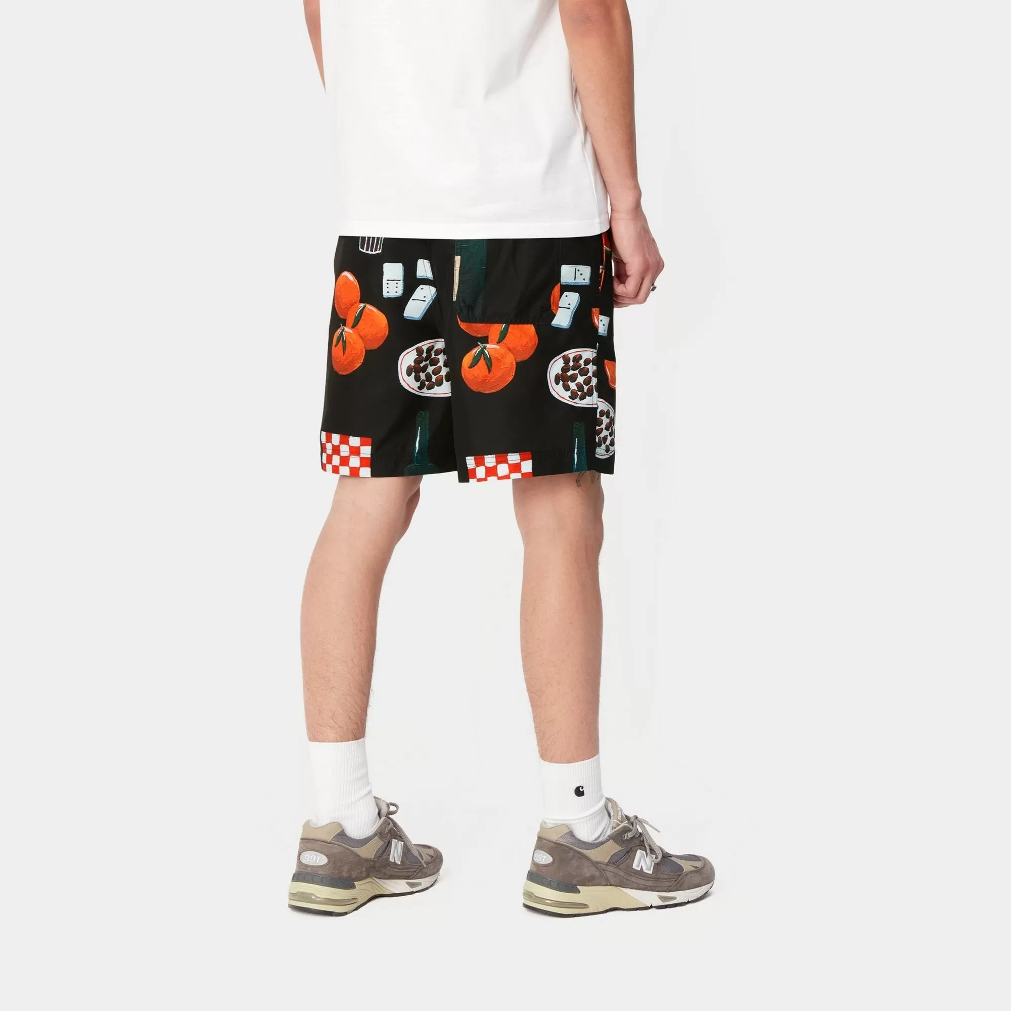 Slater Swim Trunks | Black Isis Maria Dinner Print