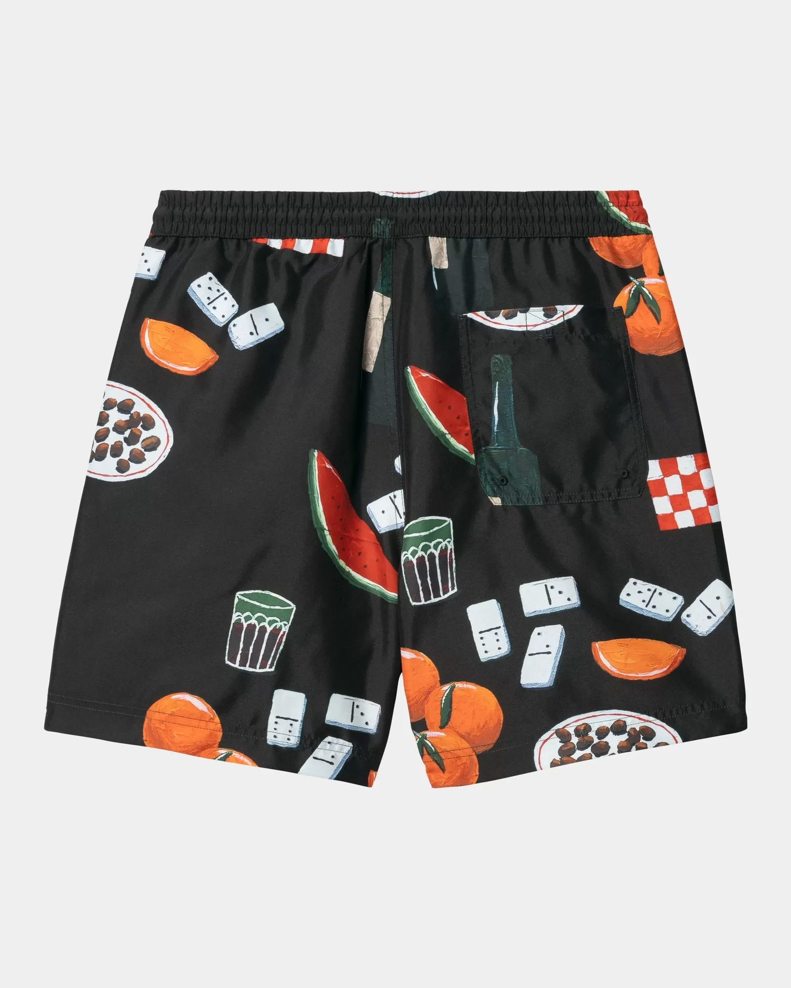 Slater Swim Trunks | Black Isis Maria Dinner Print