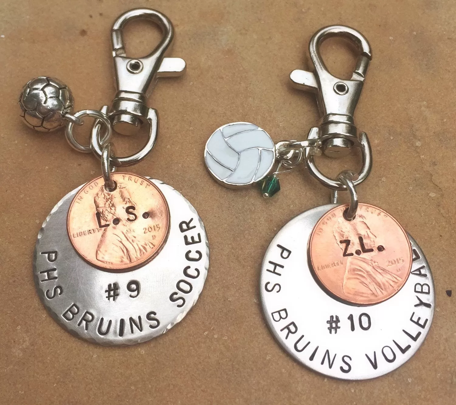 Soccer Gift, Christmas Gift, High School Sports Keychain, Volleyball Keychain, Personalized High School Sport Keychain, Football