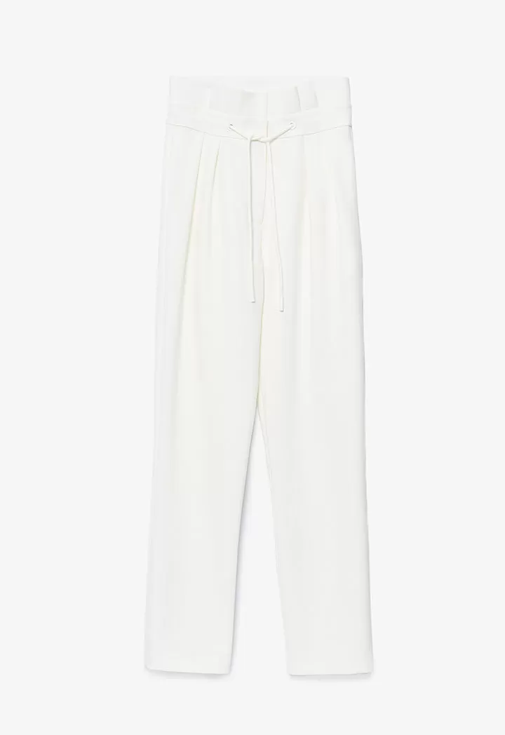 Solid Ankle Length pants with drawstrings