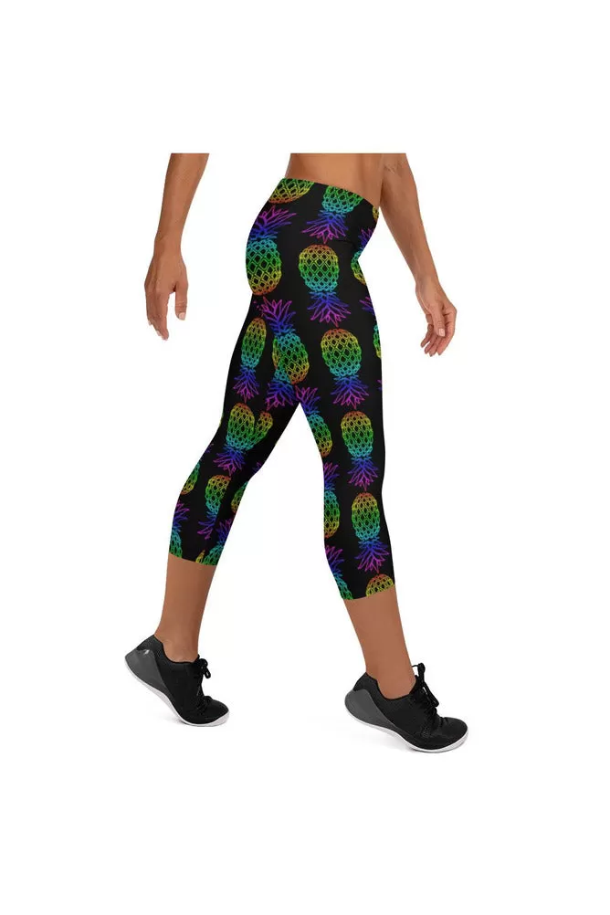 Spectral Pineapple Capri Leggings