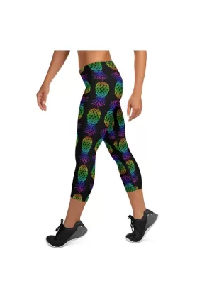 Spectral Pineapple Capri Leggings