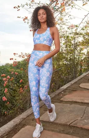 Spiritual Gangster Studio Eco Jersey Sports Bra in Jacaranda Print